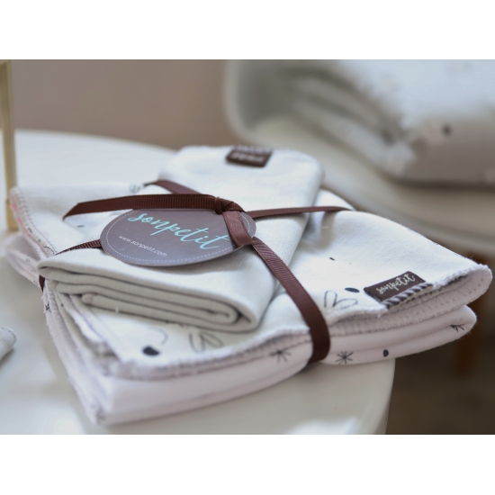 PACK 3 TOALLITAS RABBIT GRIS sonpetit