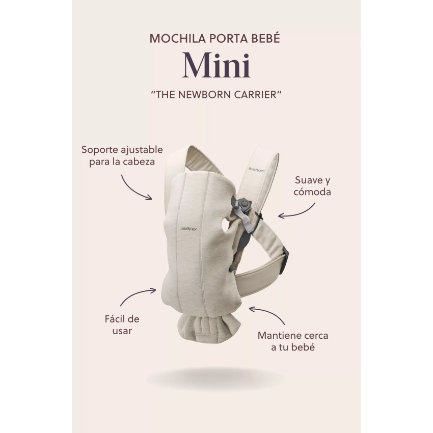 Mochila Porta BB Mini, Rosa Palo, Cott BABYBJORN